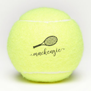 Personalised Elegant Script Name Tennis Balls