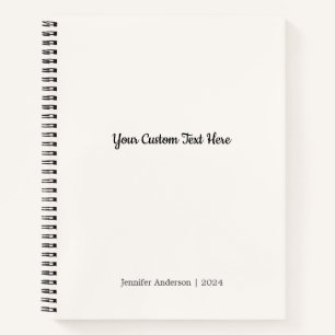 Personalised Elegant Simple Soapstone Solid Colour Notebook