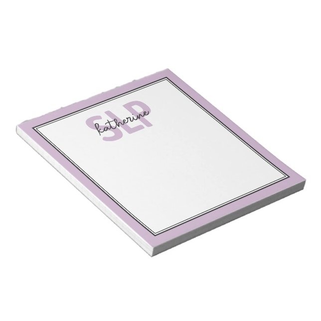 Personalised Elegant SLP Speech Pathologist  Notepad (Angled)