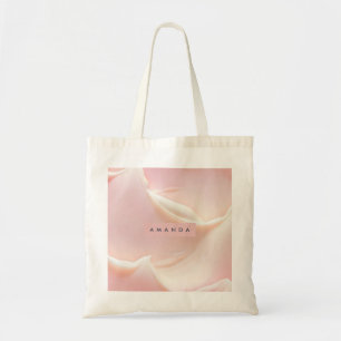 Personalised Elegant Soft Blush Satin Abstract Tote Bag