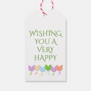 Personalised Elegant Spring Tulips, Easter Wishes Gift Tags
