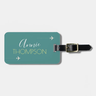 Personalised Elegant Teal Colour Travel Luggage Tag