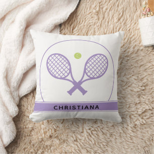 Personalised Elegant Tennis Racket and Ball Cute Cushion