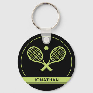 Personalised Elegant Tennis Racket and Ball Cute Key Ring
