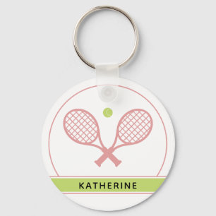 Personalised Elegant Tennis Racket and Ball Cute Key Ring