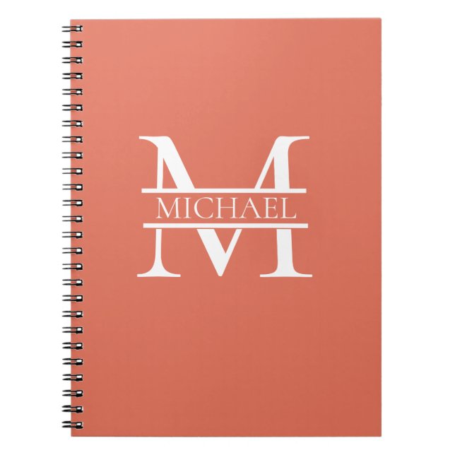 Personalised Elegant Terracotta Monogram and Name Notebook (Front)