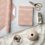 Personalised Elegant Terracotta Name Modern Wrapping Paper<br><div class="desc">Elegant terracotta background personalised gift wrapping paper. Perfect for a special birthday party. Graduation gift wrap.</div>