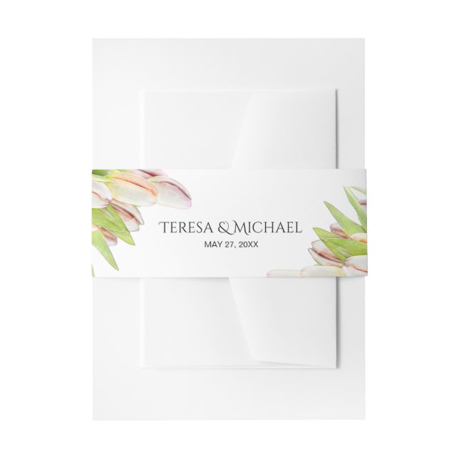 Personalised, Elegant, Tulip Wedding Invitation Invitation Belly Band (Front Example)
