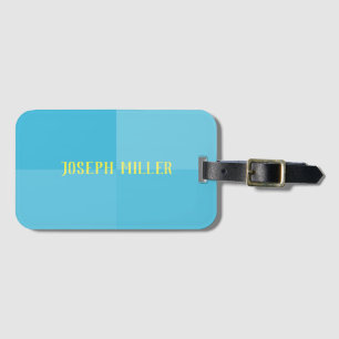 Personalised Elegant Vibrant Blue and Yellow Luggage Tag