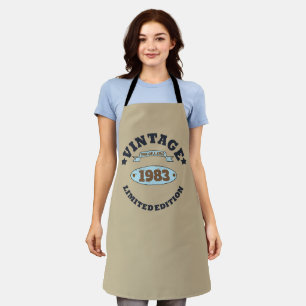 Personalised elegant vintage birthday gift apron