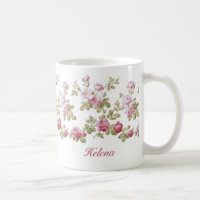 Personalised Elegant Vintage Pink Rose Border