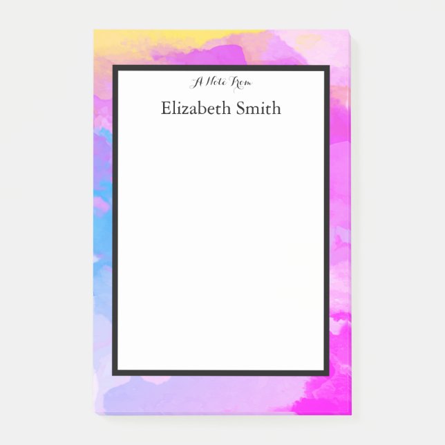 Personalised Elegant Watercolor Post-it Notes (Front)
