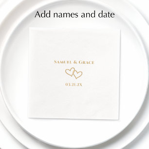 Personalised Elegant Wedding Anniversary Heart Foil Napkins