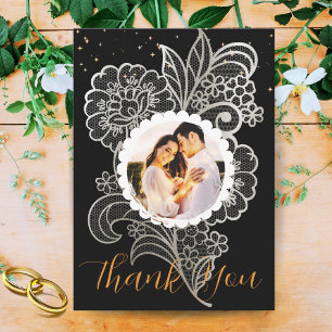 Personalised Elegant Wedding Anniversary Photo Thank You Card