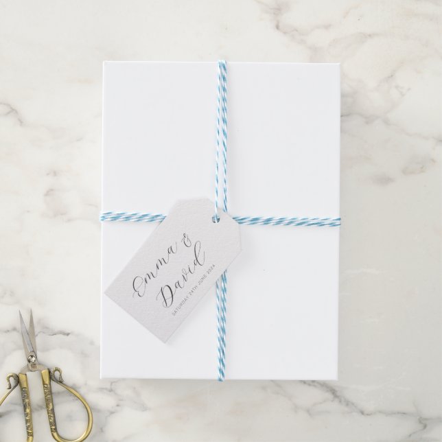 Personalised Elegant Wedding Gift Tags (With Twine)