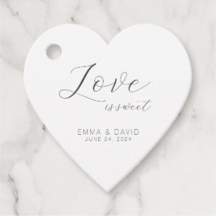 Personalised Elegant Wedding Heart Shaped Favour Tags