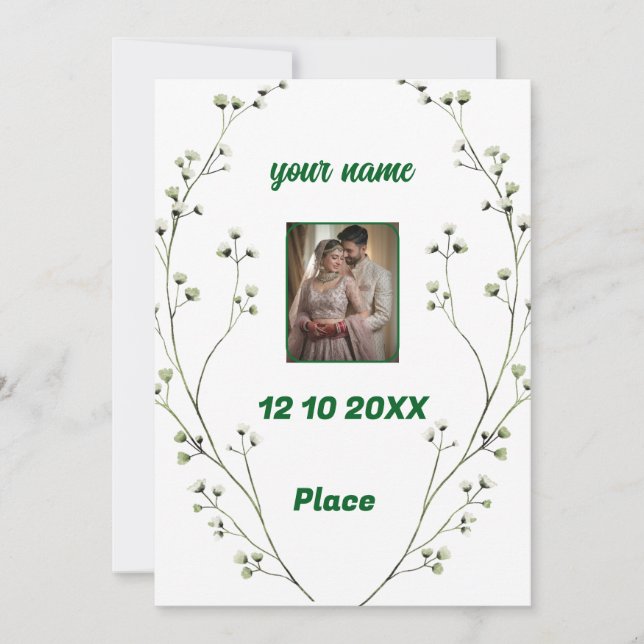 Personalised Elegant Wedding Invitation  (Front)