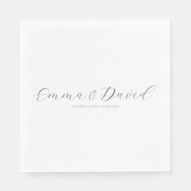 Personalised Elegant Wedding Napkin (Front)