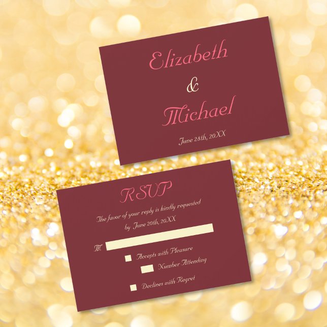 Personalised Elegant Wedding RSVP Invitation Card (Personalized Elegant Wedding RSVP Invitation Card)