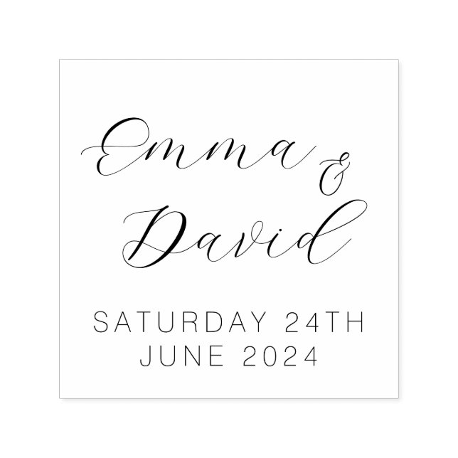 Personalised Elegant Wedding Self-inking Stamp (Design)