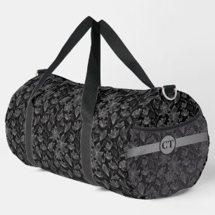 Personalised Elegant White Floral Duffle Bag