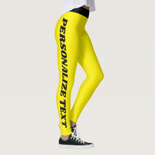 Personalised Elegant Women Sportswear Yellow Black Leggings