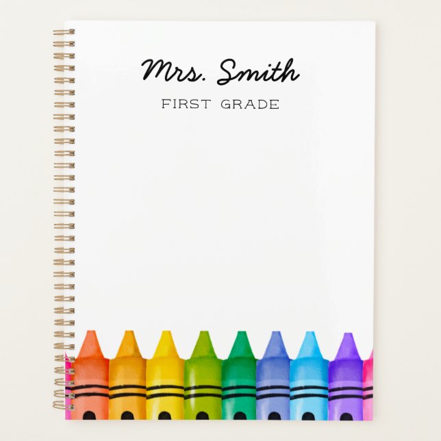 Personalised Elementary Primary Teacher Name Planner (Front)