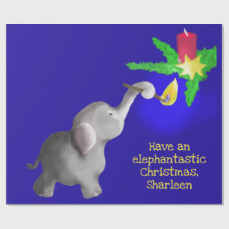 Personalised Elephant-astic Christmas Giant Toy Wrapping Paper
