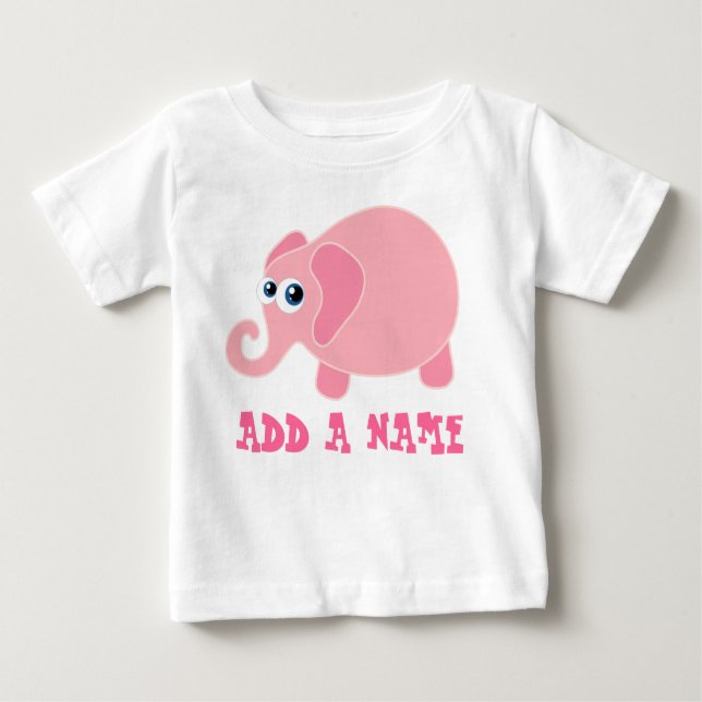 Personalised Elephant Baby T-shirt (Front)