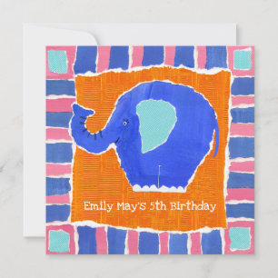 Personalised Elephant Birthday Invitation