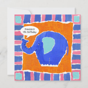 Personalised Elephant Birthday Invitation