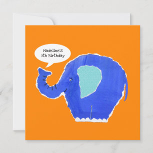 Personalised Elephant Birthday Invitation