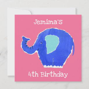 Personalised Elephant Birthday Invitation