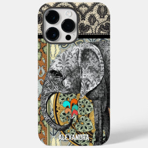 Personalised Elephant Damask Case-Mate iPhone 14 Pro Max Case