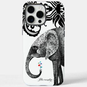 Personalised Elephant Damask iPhone 16 Pro Max Case