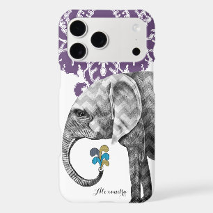 Personalised Elephant Damask iPhone 7 case