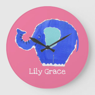 Personalised Elephant Large Clock