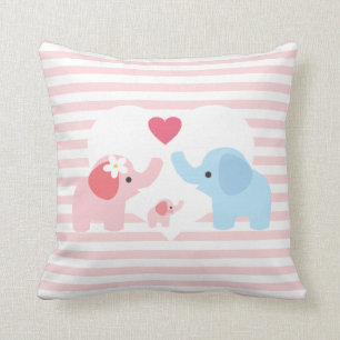 Personalised Elephant Parents and Baby Cushion