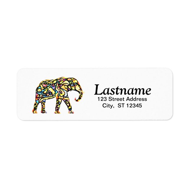 Personalised Elephant Return Address Labels (Front)