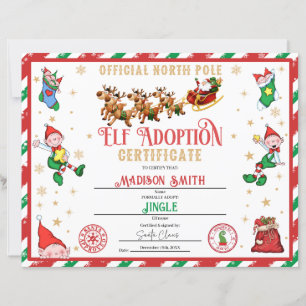 Personalised Elf Adoption Certificate