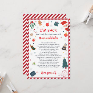 Personalised Elf Arrival "I'm Back" Welcome Letter Invitation