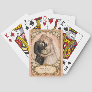 Personalised Elf Bride and Groom Wedding Favour Playing Cards