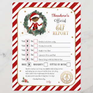 Personalised Elf Report Card