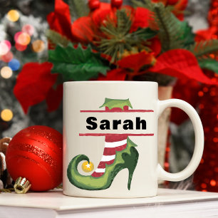 Personalised Elf Shoe High Heel Christmas Coffee Mug