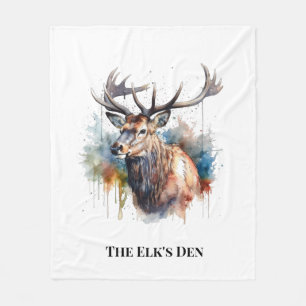 Personalised Elk Cabin Cosy Lodge Gift Fleece Blanket