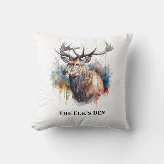 Personalised Elk Cabin Lodge Accent Gift Cushion
