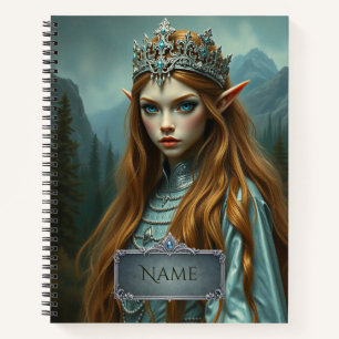 Personalised Elven Queen Notebook with Custom Name