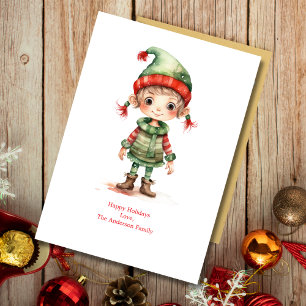 Personalised Elves Elf Holiday Christmas Card