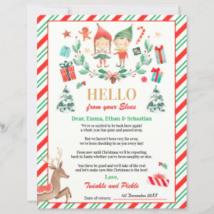 Personalised Elves Return Letter Elf Holiday Card