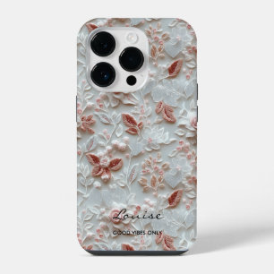 Personalised Embroidered Floral iPhone Case